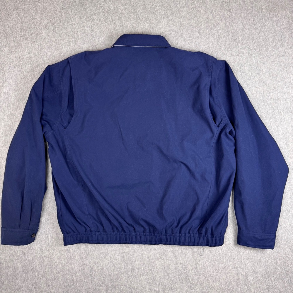 POLO RALPH LAUREN Mens XL Navy Blue Harrington Jacket Plaid Lined Windbreaker - Picture 2 of 9